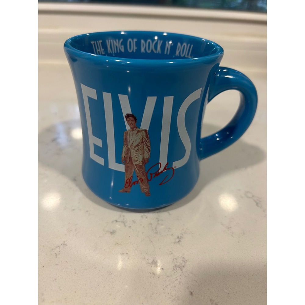Elvis Presley Blue Coffee Mug The King of Rock N Roll Signature Product 2006